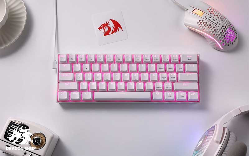 کیبورد ردراگون Keyboard Redragon K630 Dragonborn RGB White