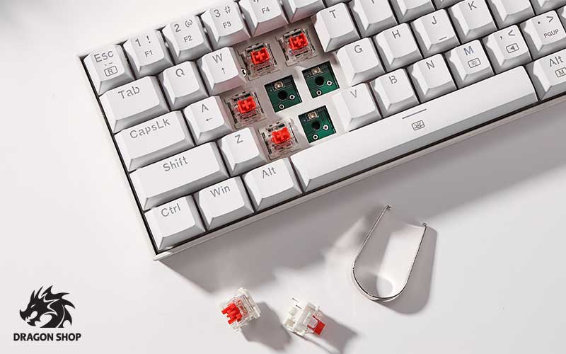 کیبورد ردراگون Keyboard Redragon K630 Dragonborn RGB White