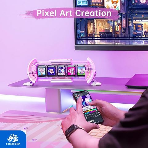 نمایشگر پیکسلی Divoom Times Gate Pixel Art Display Pink