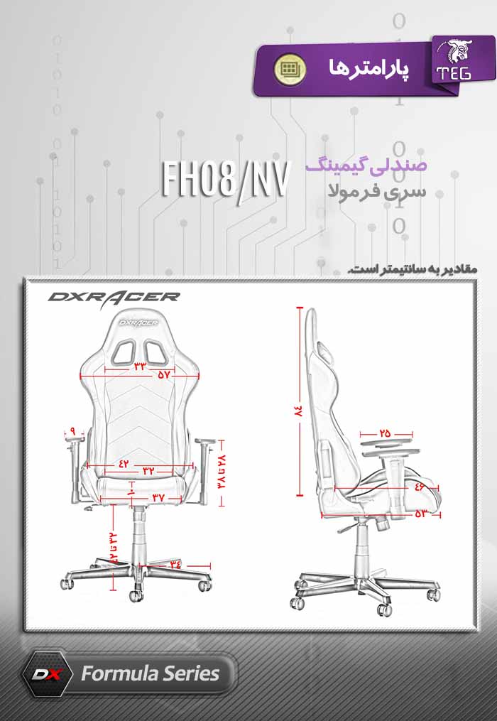 صندلی گیمینگ DXRACER سری فرمولا مدل FH08NV