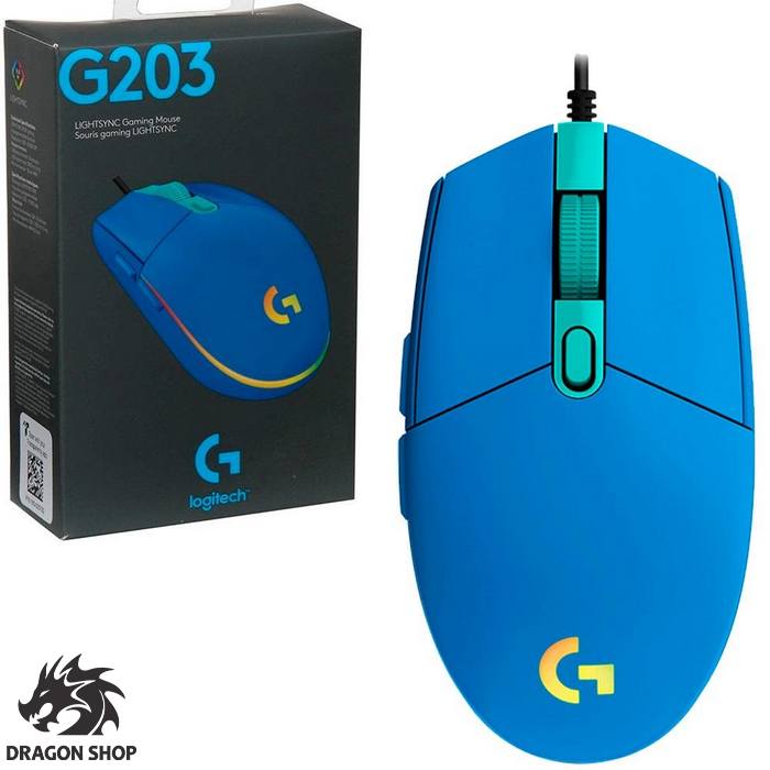 ماوس لاجیتک Mouse Logitech G203 Lightsync Wired Blue