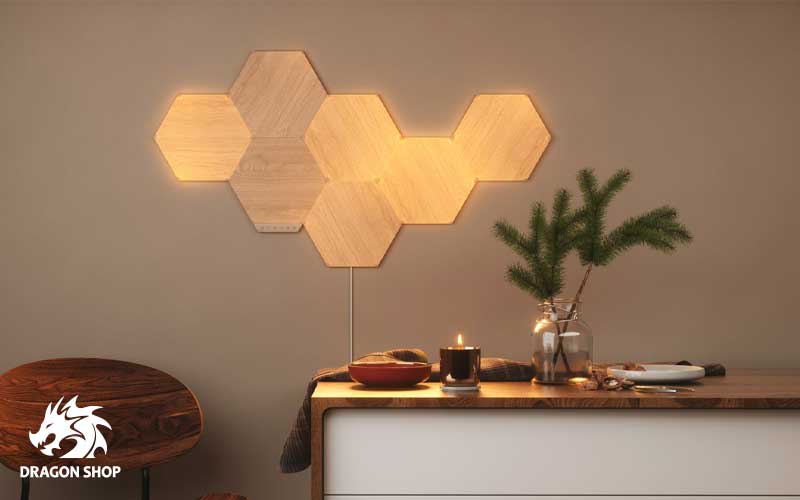 مشخصات خرید پنل هوشمند روشنایی 7 تکه نانولیف Nanoleaf Wood Look Hexagons