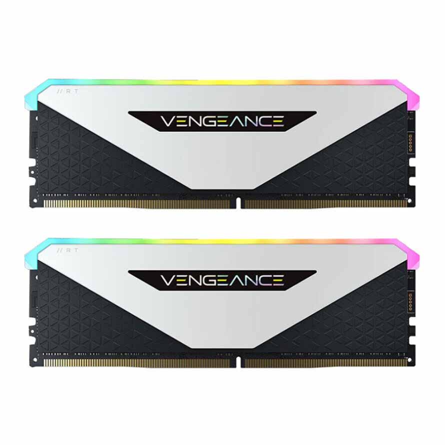 رم کورسیر RAM Corsair VENGEANCE RGB RT White 16GB 8GBx2 3200MHz CL16