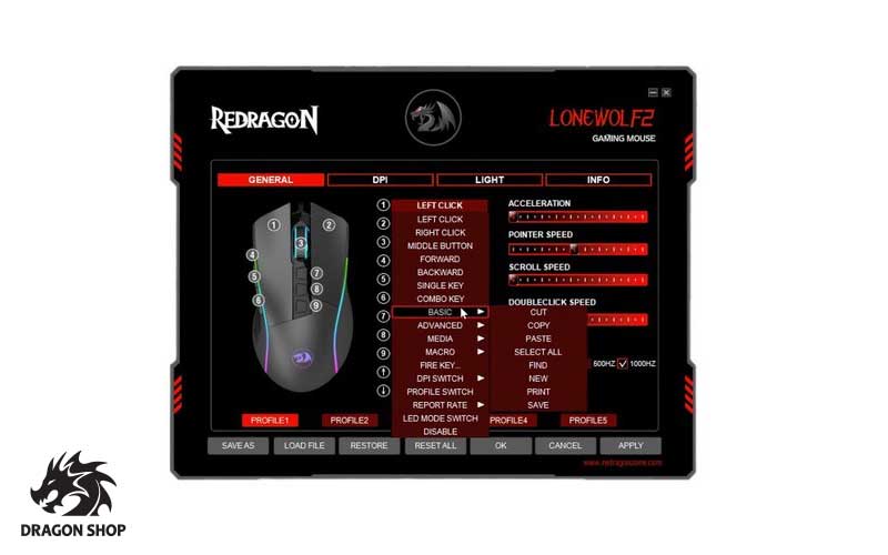 مشخصات خرید ماوس گیمینگ ردراگون Redragon M721 Pro Lonewolf 2