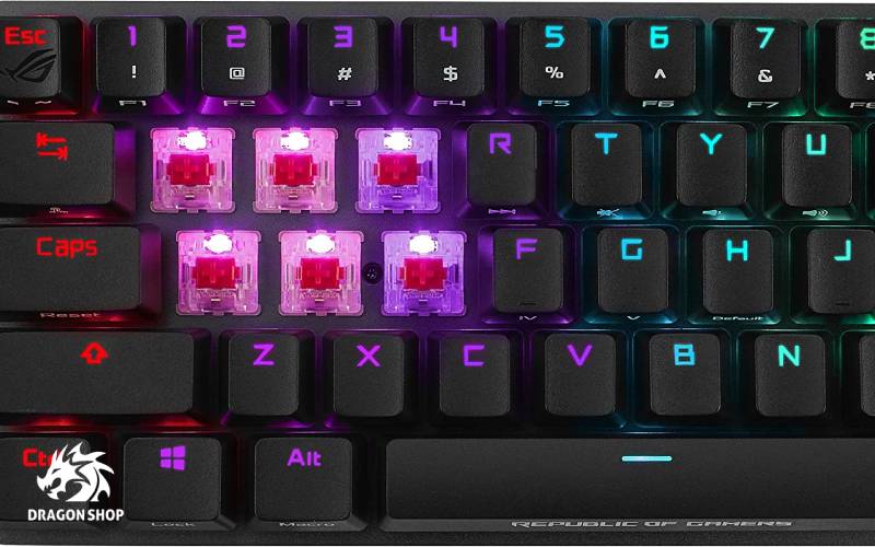 طراحی کیبورد گیمینگ ایسوس Keyboard Gaming Asus ROG Falchion Cherry MX Red