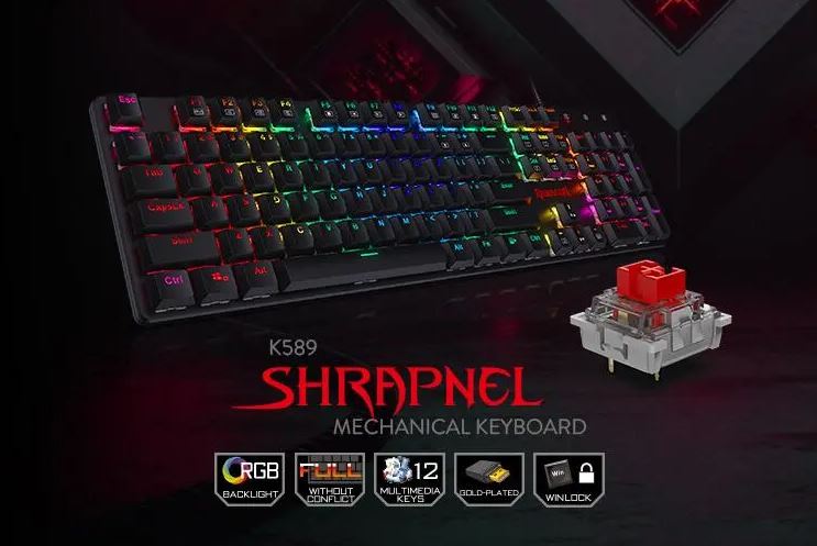 کیبورد ردراگون Keyboard Redragon Shrapnel K589 RGB