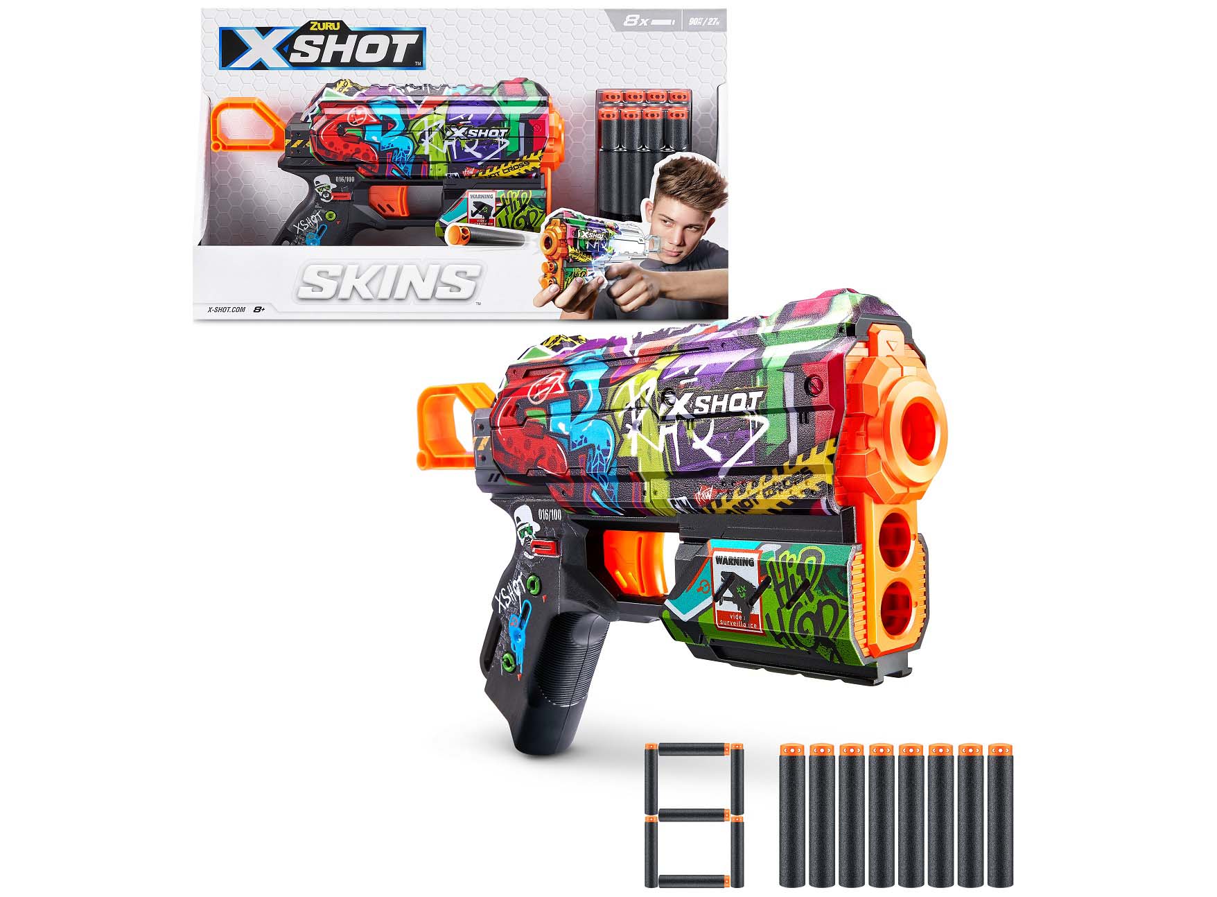 تفنگ ایکس شات X-Shot سری Skins مدل Flux Graffiti