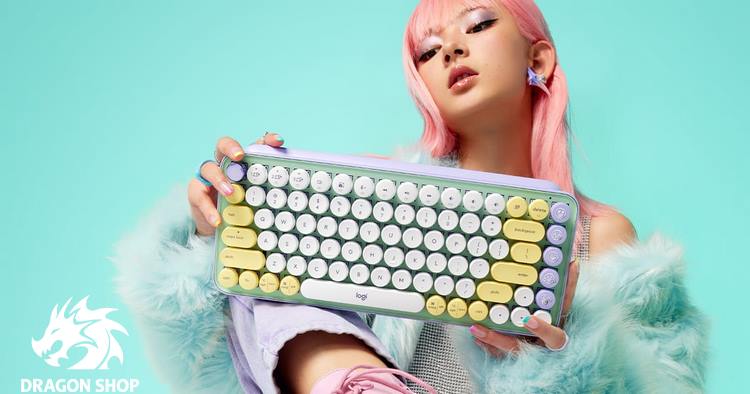 کیبورد بی سیم لاجیتک Keyboard Logitech POP Keys Daydream mint