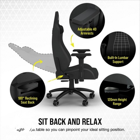 صندلی گیمینگ کورسیر Corsair TC200 Gaming Chair Soft Fabric – Black