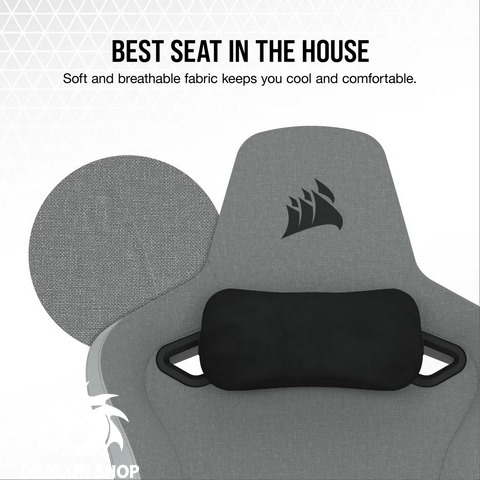 صندلی گیمینگ کورسیر Corsair TC200 Gaming Chair Soft Fabric – Light Grey/White