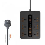 مولتی هاب و پورت پرودو Porodo 6 AC 5 USB & USB-C PD Multiport Socket - Black