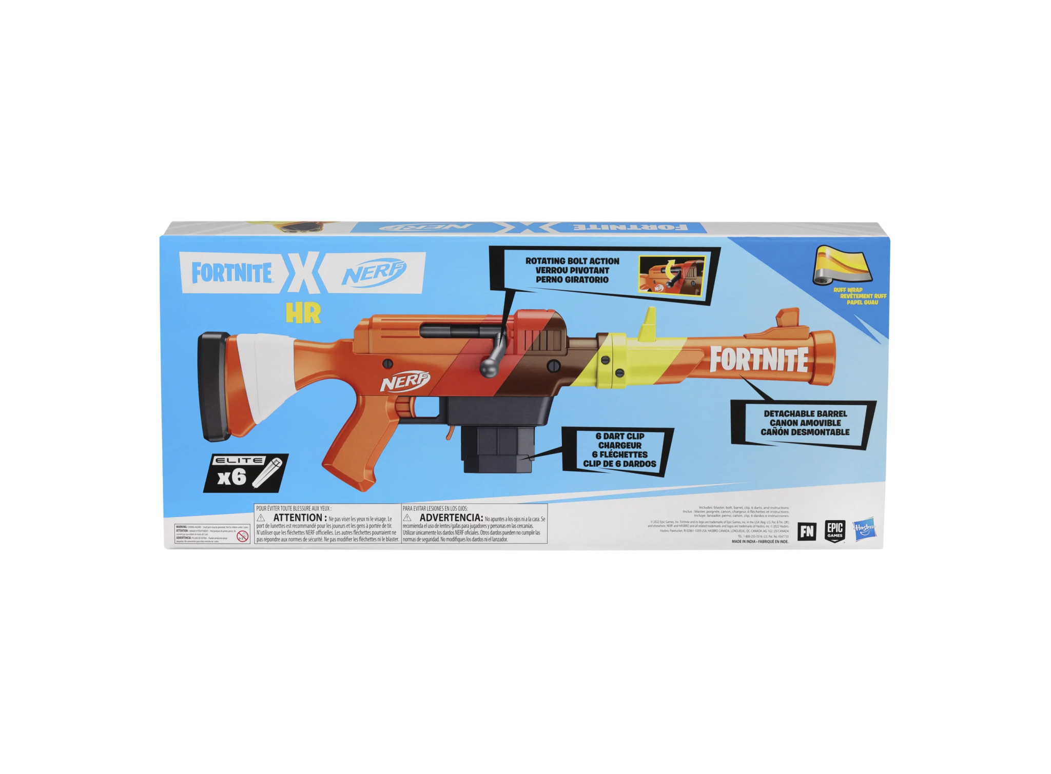 Nerf Fortnite HR Játék fegyver, 6 nyíl