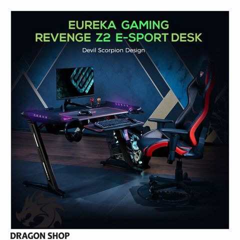 میز گیمینگ یوریکا Eureka Ergonomic General Series Z2 51-Inch E-Sports Gaming Desk With RGB Lights