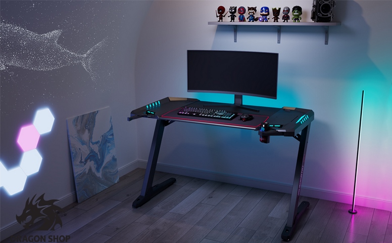 میز گیمینگ یوریکا Eureka Ergonomic General Series Z2 51-Inch E-Sports Gaming Desk With RGB Lights