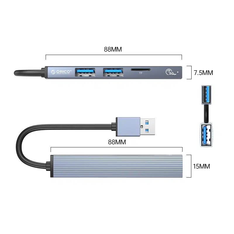 خرید هاب USB با کارت ریدر ORICO AH-A12F