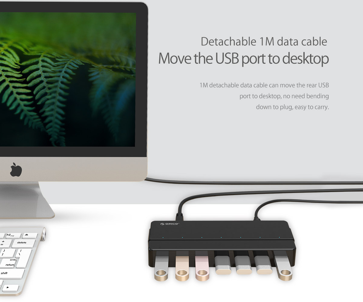 خرید هاب ۷ پورت USB3.0 با آداپتور اوریکو ORICO H7928-U3-V1