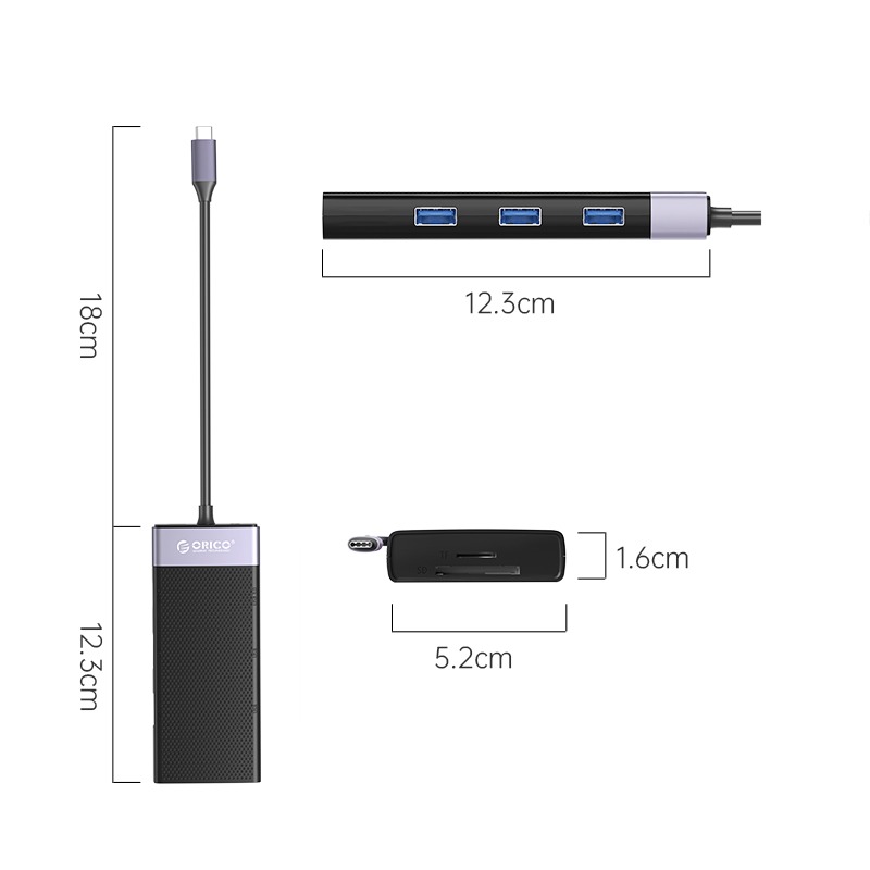 خرید هاب Type-C چند منظوره اوریکو ORICO MDK-10P