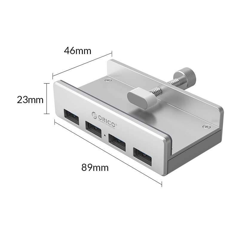 خرید هاب ۴ پورت USB3.0 فلزی با پشتیبانی از آداپتور اوریکو ORICO MH4PU-P