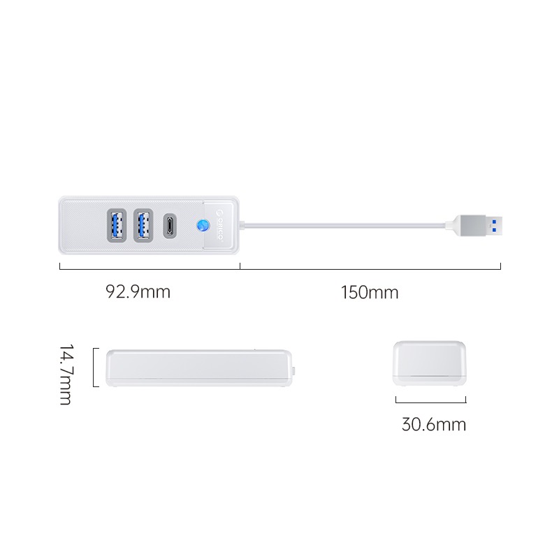 هاب ۳ پورت USB3.0 اوریکو ORICO PWC2U-U3 White