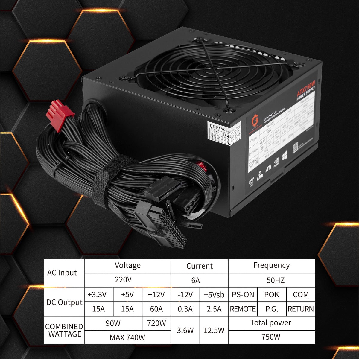 خرید منبع تغذیه GAMEON GO-SPYATX750W SPY2 ATX 750 WATTS 80 PLUS BRONZE Value