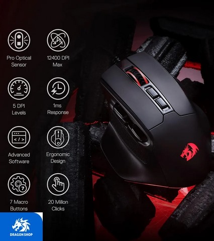 موس گیمینگ Redragon BULLSEYE M806 RGB موس گیمینگ Redragon BULLSEYE M806 RGB