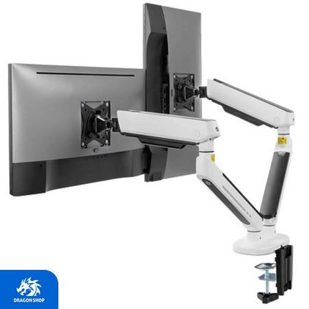 قیمت پایه نگهدارنده مانیتور Twisted Minds TM54-C012-W Dual Premium Gaming Monitor Arm With RGB Lighting – White