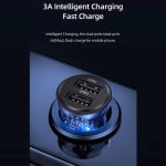 شارژر فندکی Usams US-CC162 C31 Transparent USB Car Charger Black