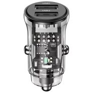 شارژر فندکی Usams US-CC162 C31 Transparent USB Car Charger Black