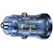 خرید شارژر فندکی Usams US-CC162 C31 Transparent USB Car Charger Blue