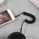 خرید کابل انتقال صدا Usams US-SJ256 Spring AUX Cable 1.2m Black