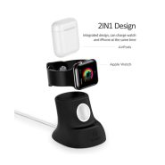 خرید هولدر نگه دارنده Usams ZJ051 2 IN 1 Silicone Charging Holder for Apple Watch and AirPods