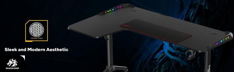 میز گیمینگ Twisted Minds WARRIOR L Shaped Gaming Desk RGB Right Black TM-Y-RB-RGB