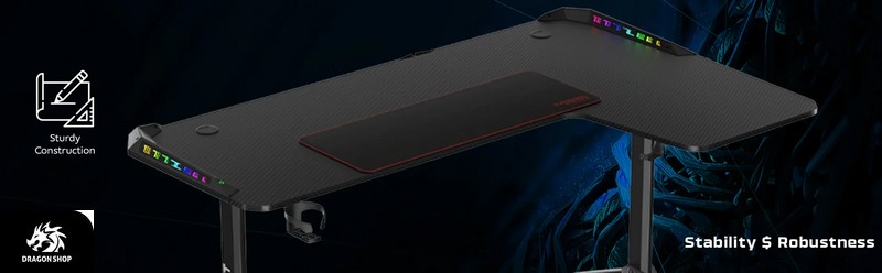 میز گیمینگ Twisted Minds WARRIOR L Shaped Gaming Desk RGB Right Black TM-Y-RB-RGB