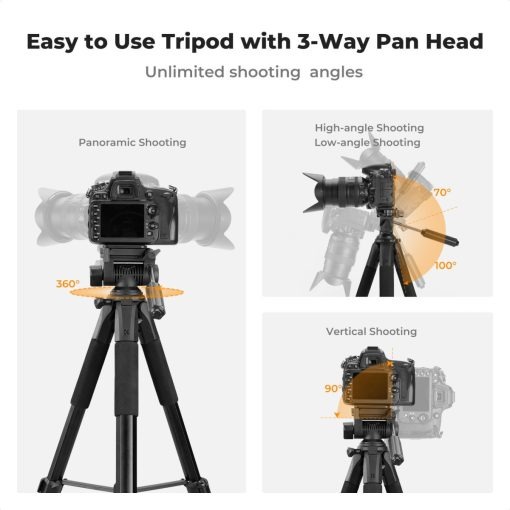 خرید سه پایه عکاسی دوربین و موبایل K&F Concept KF-126