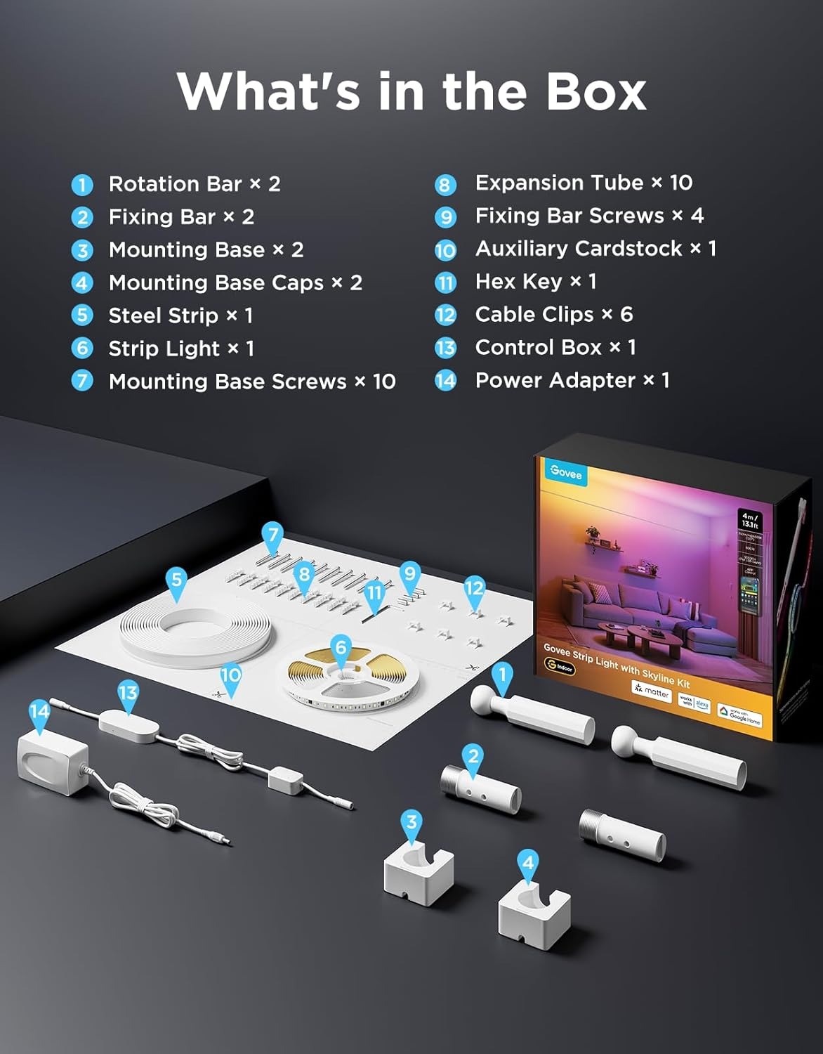 ریسه هوشمند 4 متری Govee Strip Light with Skyline Kit H61B8