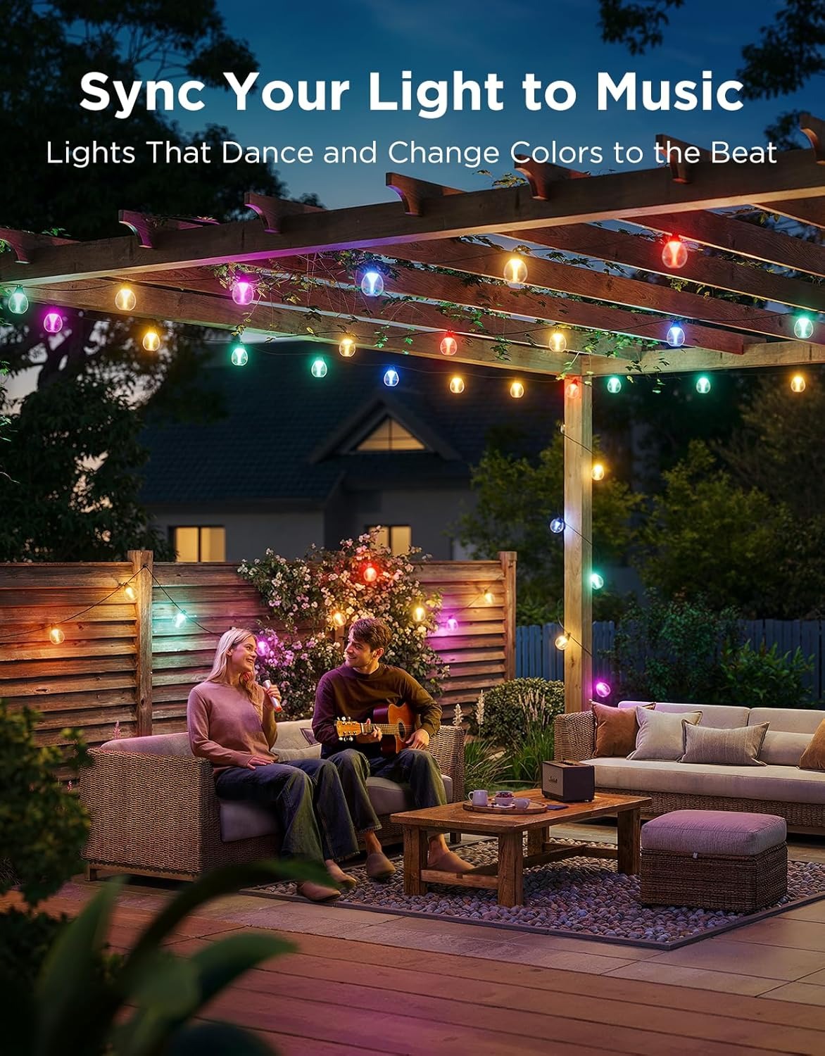 لامپ هوشمند ریسه ای Govee Outdoor Clear Bulb String Lights H7025