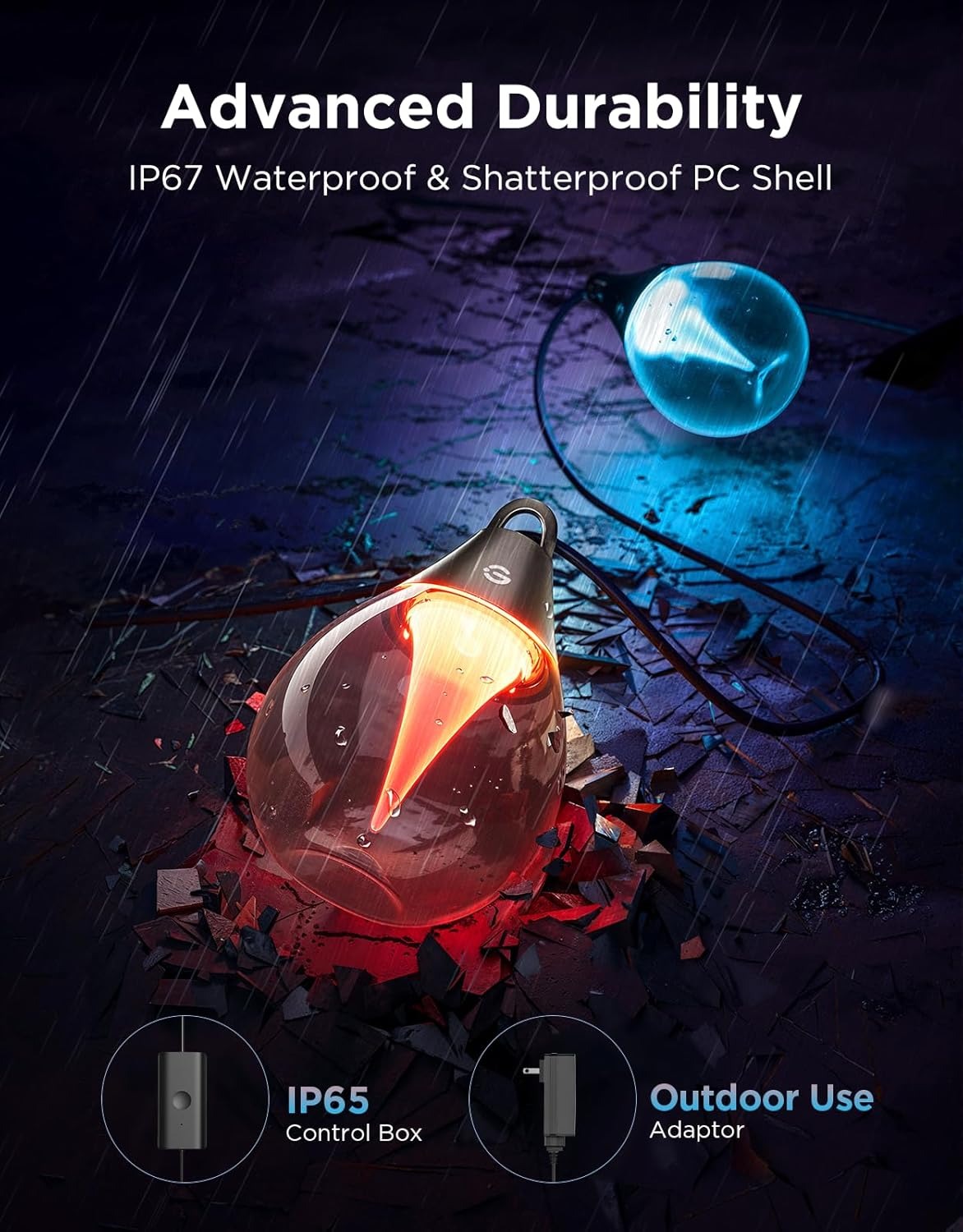 لامپ هوشمند ریسه ای Govee Outdoor Clear Bulb String Lights H7025