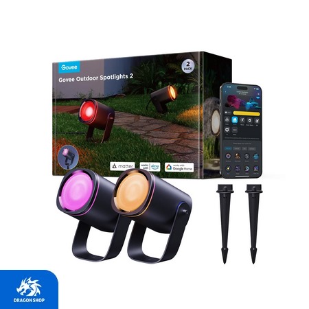 پروژکتور هوشمند فضای باز Govee Outdoor Spotlights 2 H7093 پروژکتور هوشمند فضای باز Govee Outdoor Spotlights 2 H7093