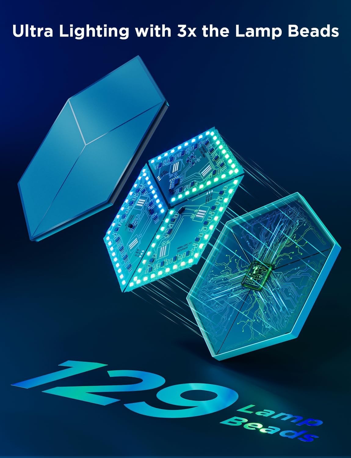 پنل روشنایی هوشمند 7 عددی Govee Glide Hexagon Light Panels Ultra H606A