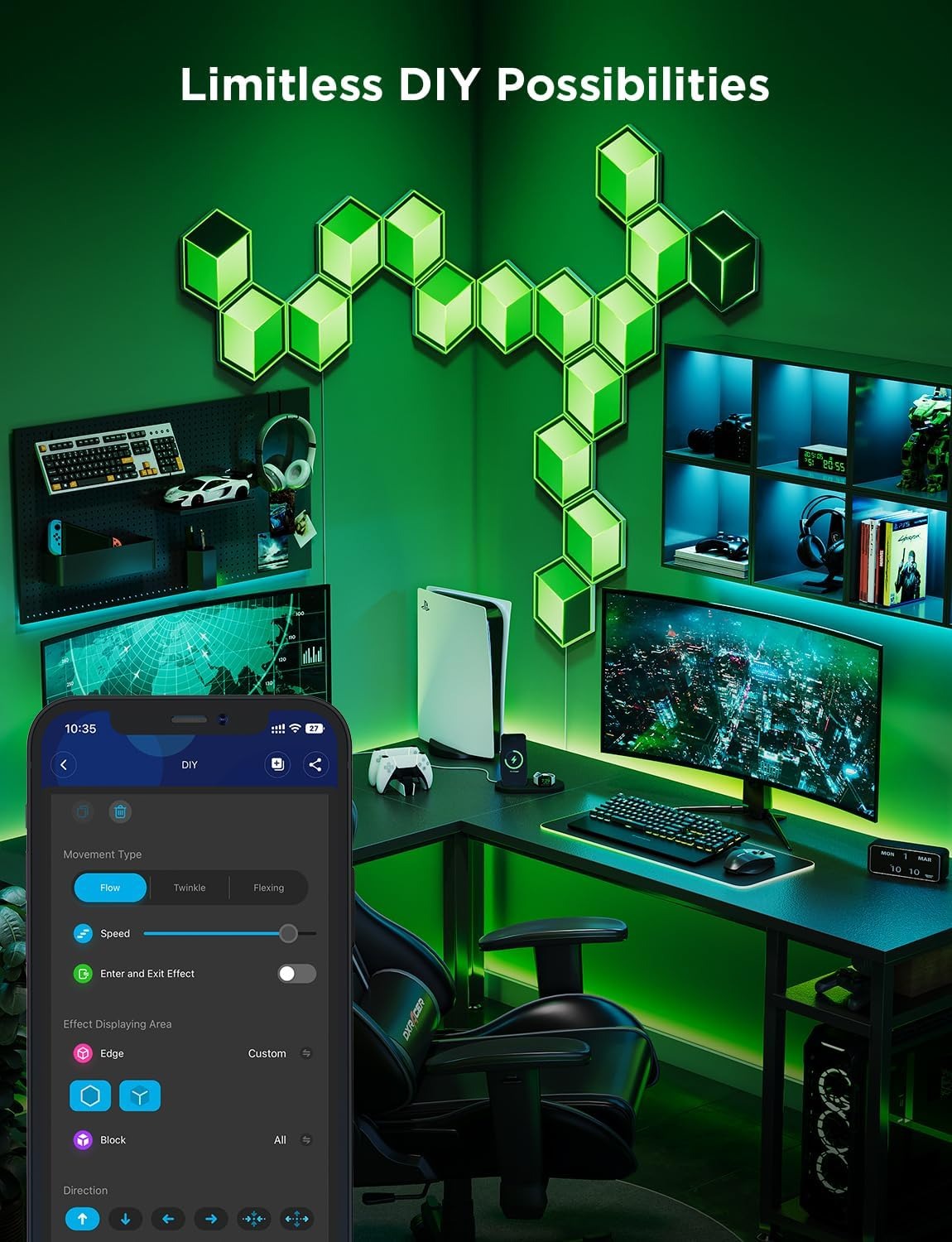 پنل روشنایی هوشمند 7 عددی Govee Glide Hexagon Light Panels Ultra H606A