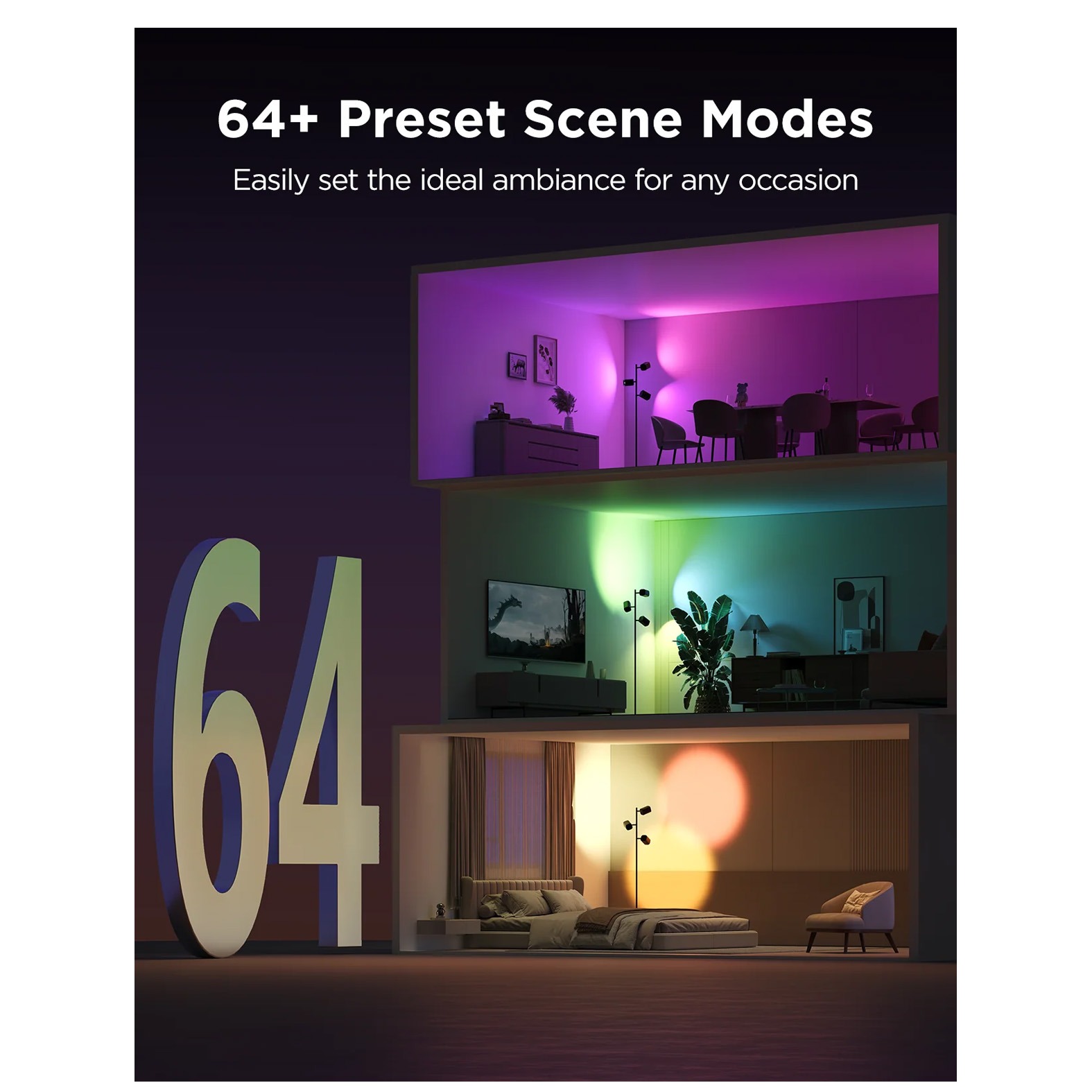 چراغ هوشمند درختی Govee Tree Floor Lamp H60B2