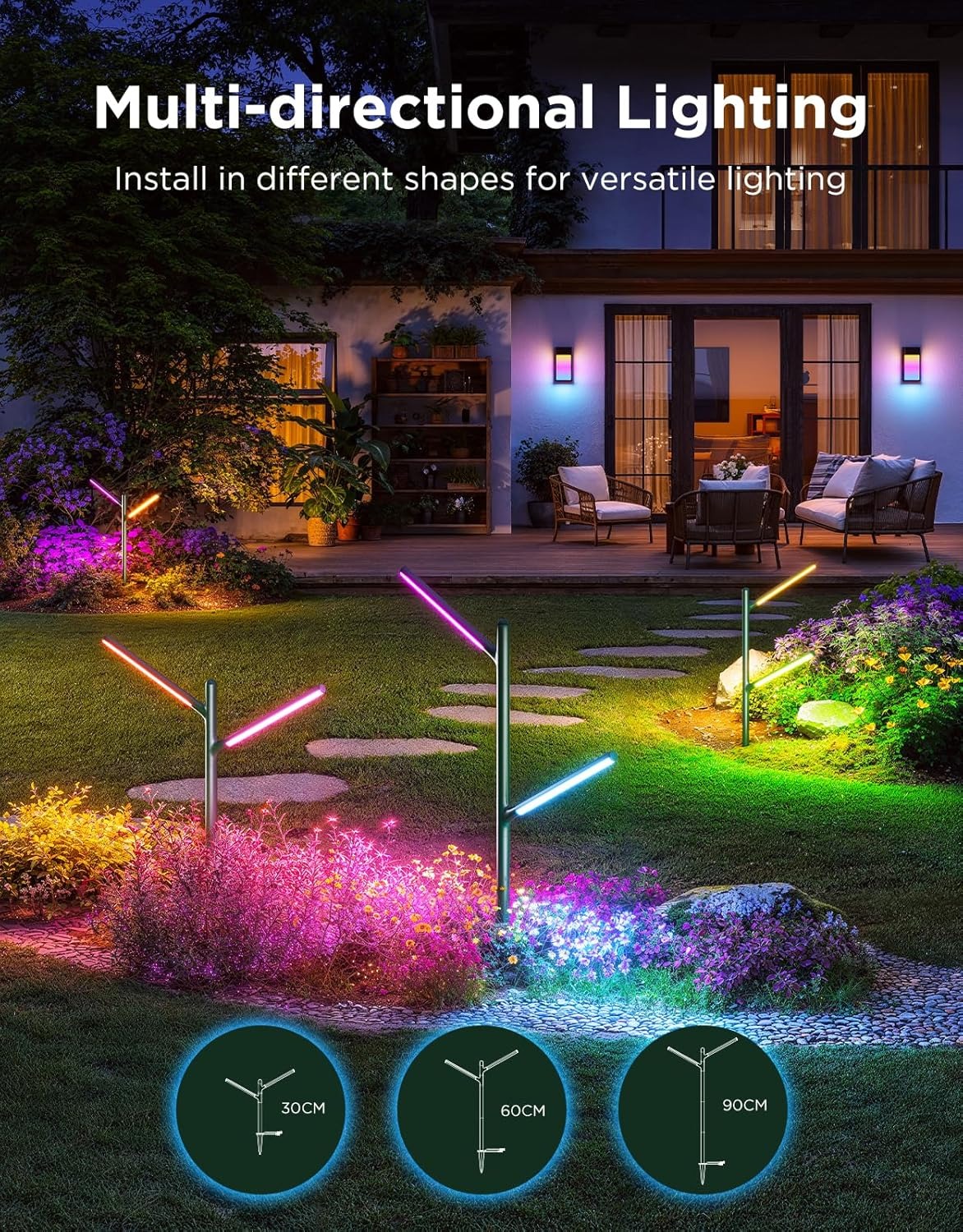چراغ‌ هوشمند فضای باز Govee Outdoor Garden Lights H7086