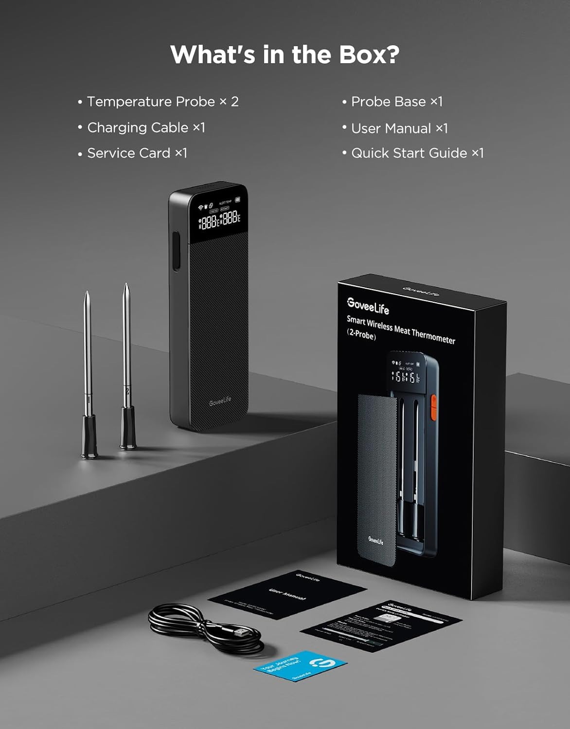 دماسنج گوشت ومرغ باربیکیو بی‌سیم GoveeLife Wireless Meat Thermometer H5192