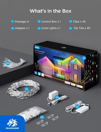 خرید ریسه هوشمند قندیلی 10 متری Govee Icicle Ligths H70D1