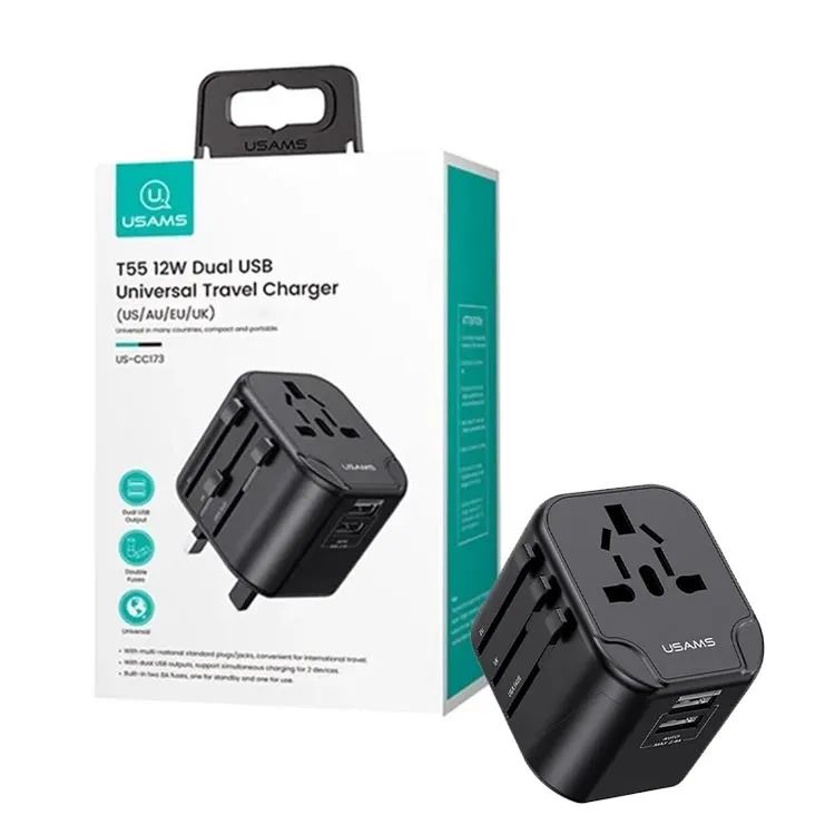 شارژر دیواری Usams CC173 T55 12w Dual Usb Universal Travel Charger