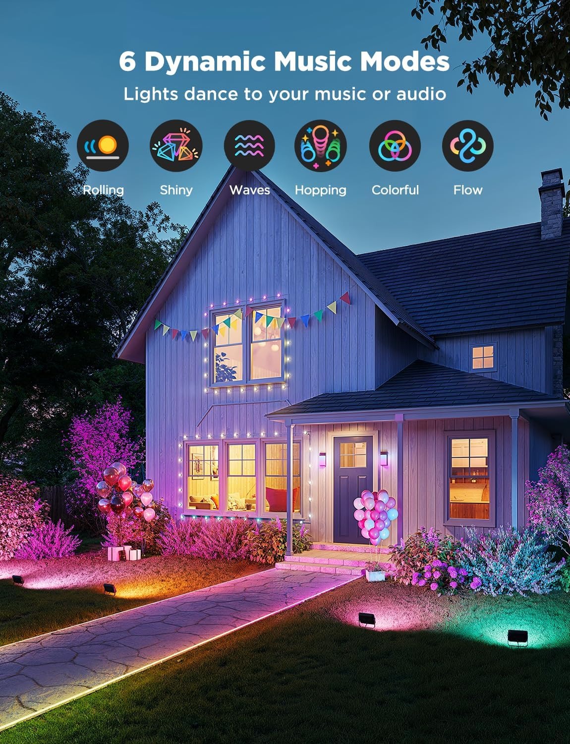 چراغ های هوشمند فضای باز Govee Outdoor FLood Lights H8057