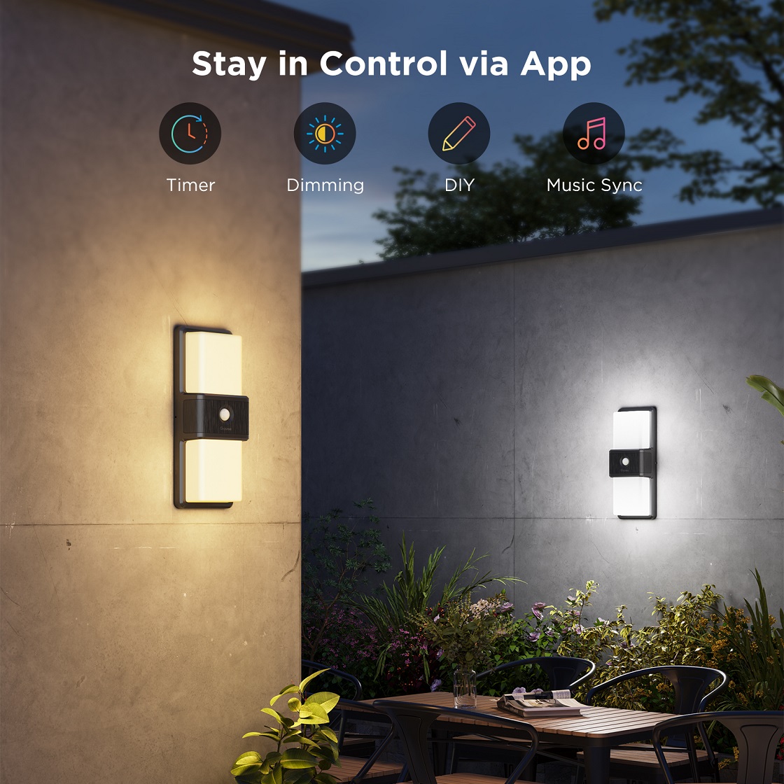 چراغ هوشمند دیواری فضای باز Govee Smart Outdoor Wall light H7078