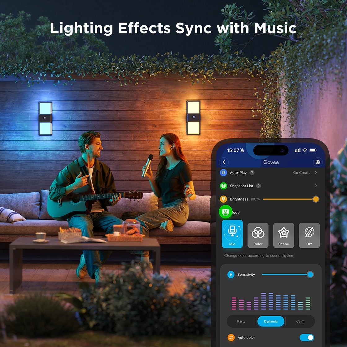 چراغ هوشمند دیواری فضای باز Govee Smart Outdoor Wall light H7078