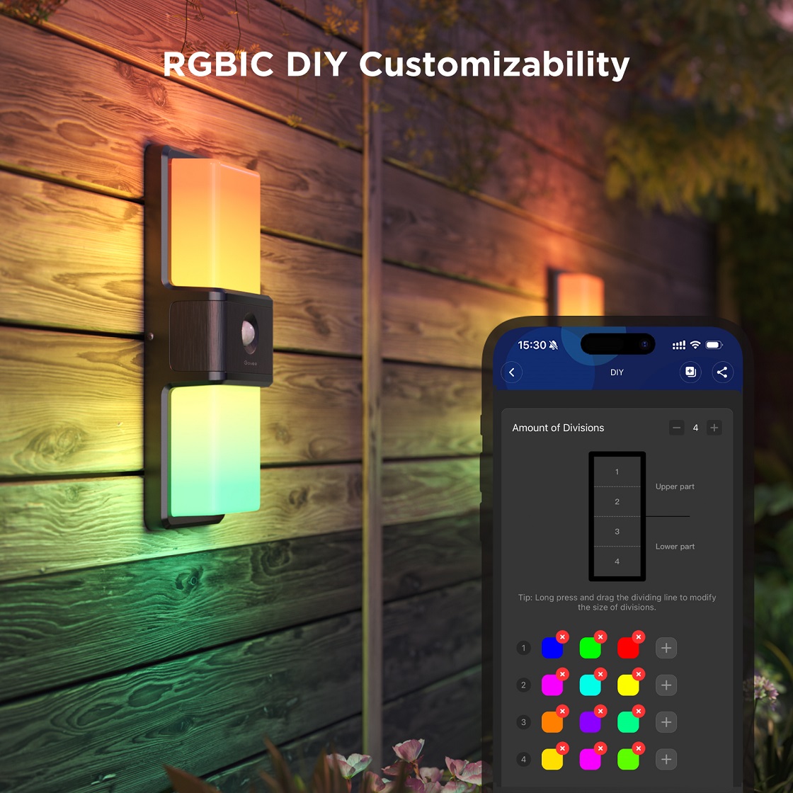 چراغ هوشمند دیواری فضای باز Govee Smart Outdoor Wall light H7078