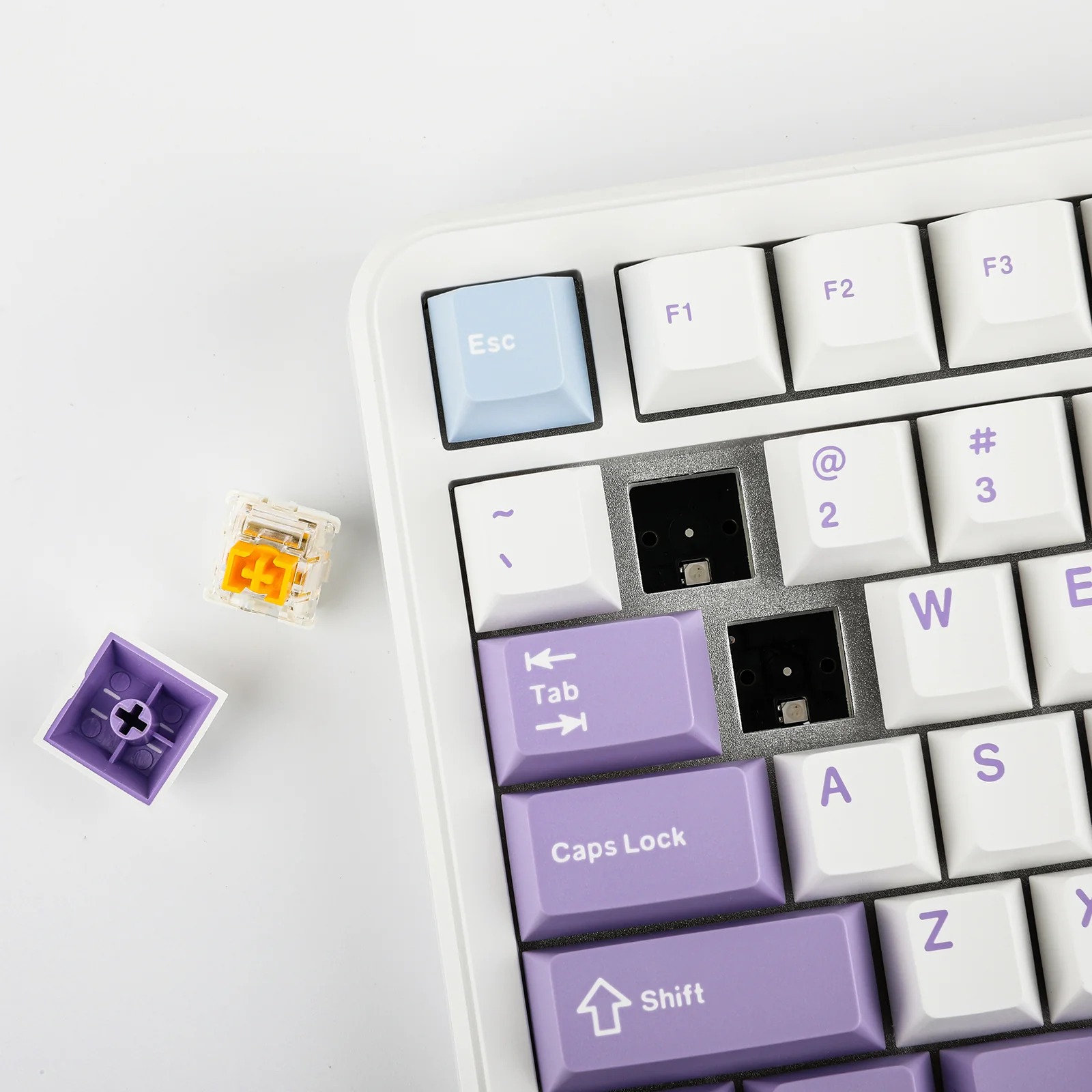 کیبورد ایجز Ajazz Keyboard AK820 Max White Purple Blue